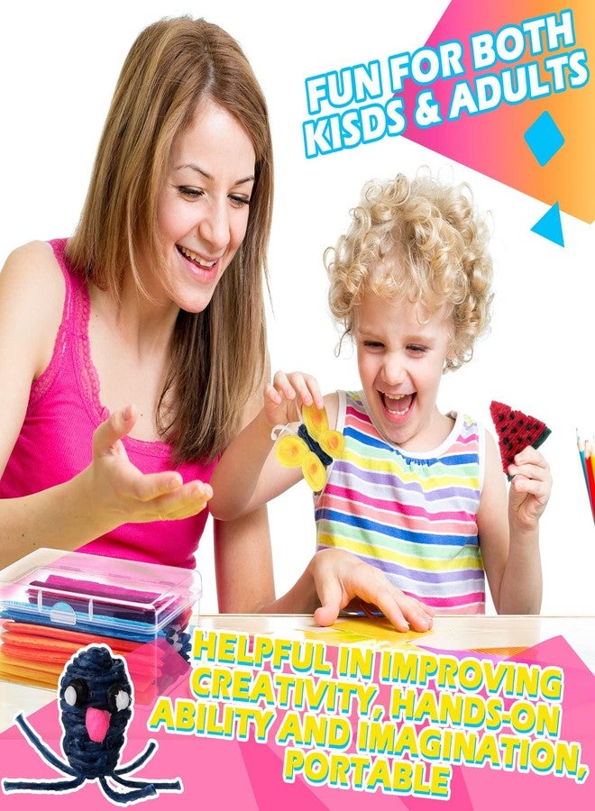 BBTO 600 Pieces Wax Craft Sticks for Kids Bendable Sticky Yarn Molding Sculpting Sticks in 13 Colors with Plastic Storage Box for Handicraft DIY School Project Supplies - Image 4